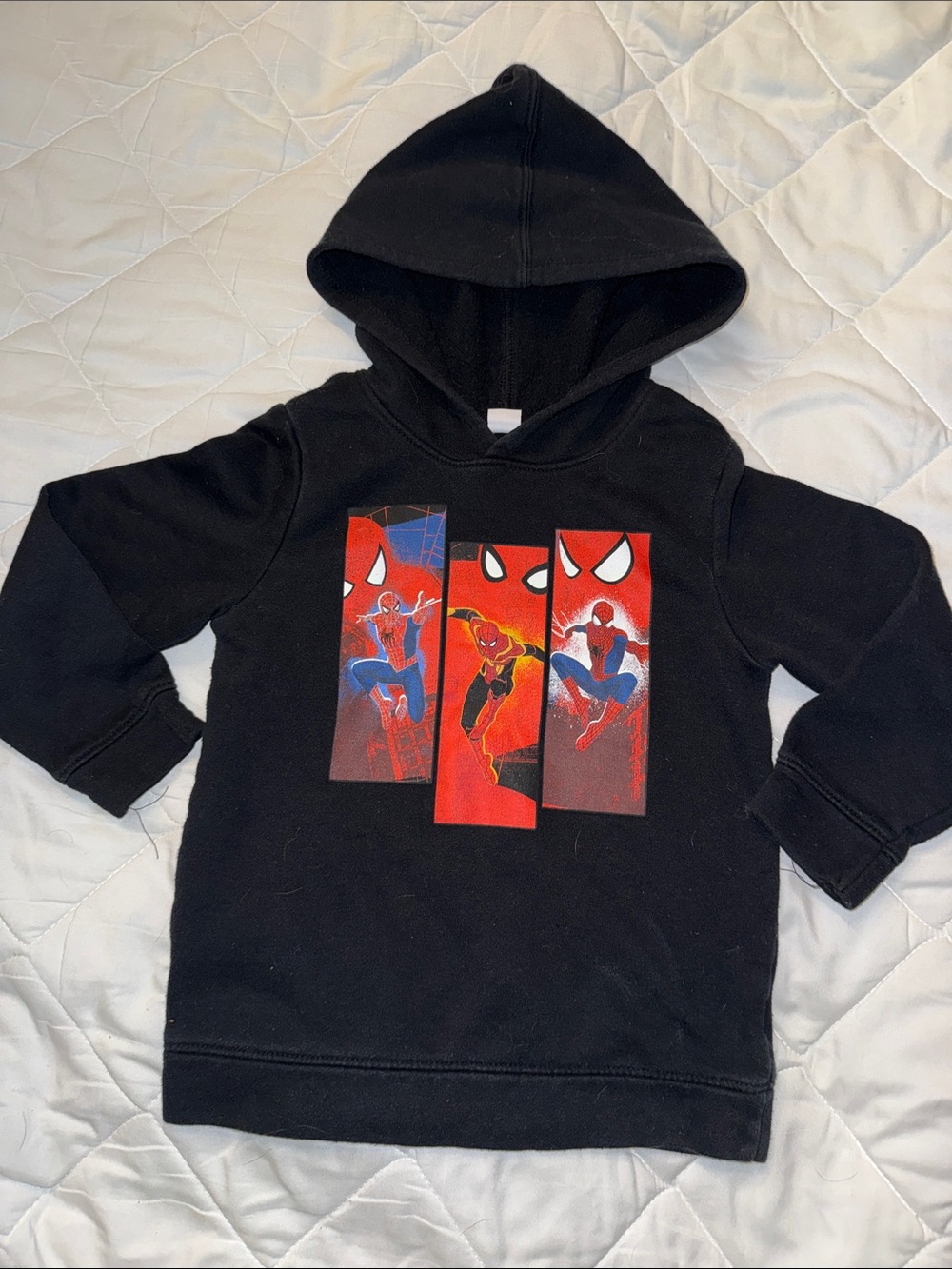 5T Spiderman Black Spider-Man Graphic Kids Hoodie